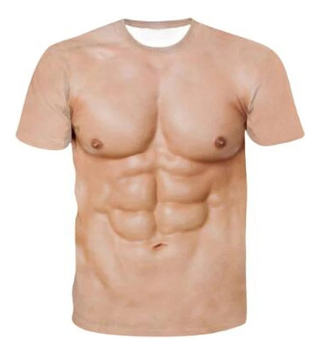 Camiseta Con Estampado 3d De Cuerpo Musculoso Camiseta De Ve