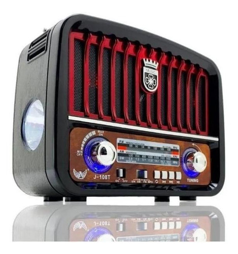 Radio Retro Vintage Am/fm/sd/usb/mp3/bluetooth J108 Vermelho