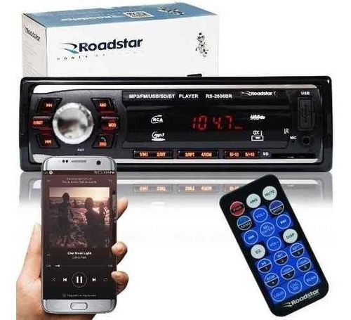 Rádio Roadstar Carro Bluetooth Mp3 Player Fm Carro Usb Sd