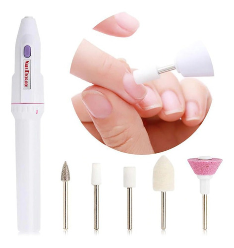 Esmeril Pulidor Drill Torno De Uñas Natural O Acrilica Color Rosa Portatil Ligero