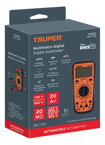 Multímetro Digital Automotriz Truper 10403 Profesional