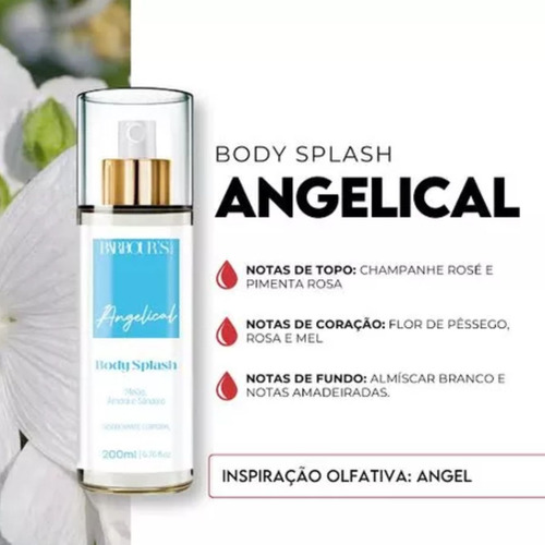 Kit Body Splash Deo Colônia Angelical 200ml Perfume De Cabelo Celestial Glow 60ml Termoativo Finalizador Bifásico Barbour's Beauty