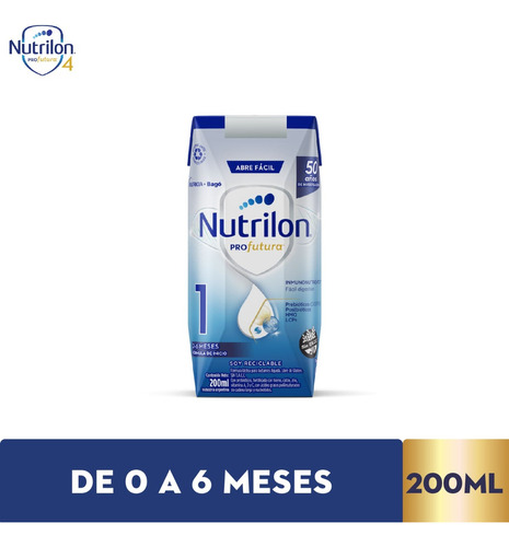 Leche Liquida Nutrilon Profutura 1 Nutricia Bago X 200 Ml