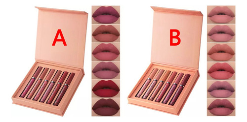 Lápiz Labial Mate Con Tinte Labial De Larga Duración, 6 Piez