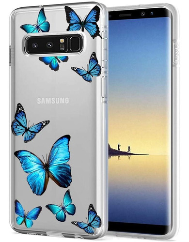 Funda Para Samsung Galaxy Note 8- Transparente Con Maripo...