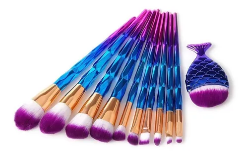Set De 10 Brochas Diamante Mas Brocha Pez Maquillaje Social Set De 10 Brochas Diamante Mas Brocha Pez Maquillaje Social