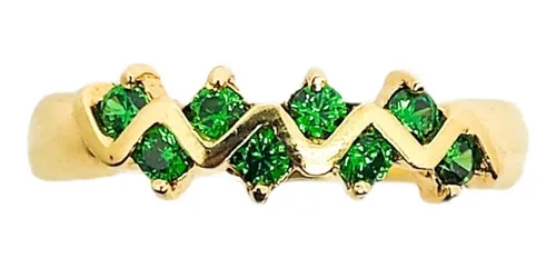 Anillo Zigzag Oro Italiano 18k Ley 750