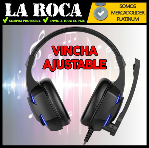 Auricular Gamer Led Microfono Ideal Gaming Pc Ps4 Xbox