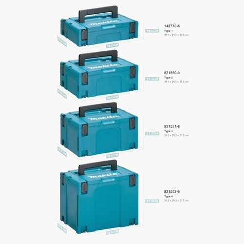 Maleta Plástica Apilable Makpac Tipo 2 Makita 821550-0