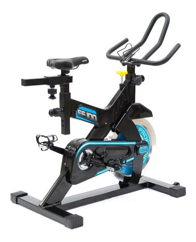 Bicicleta ergométrica Euro Fitness EF-100 para spinning cor preto e azul