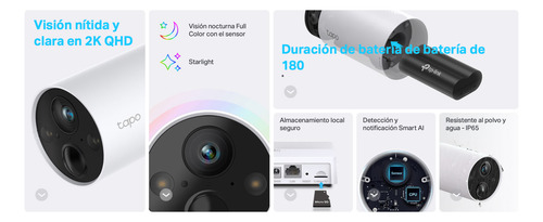 Smart Cámara Inalámbrica Tapo 2k Qhd Con Bateria Sin Hub