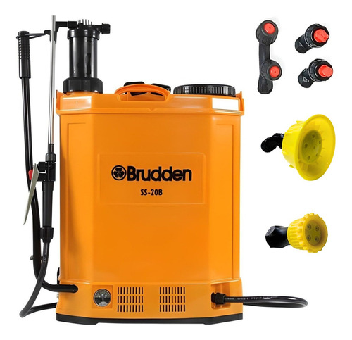 Pulverizador Costal Elétrico A Bateria E Manual 20l Brudden Cor Laranja