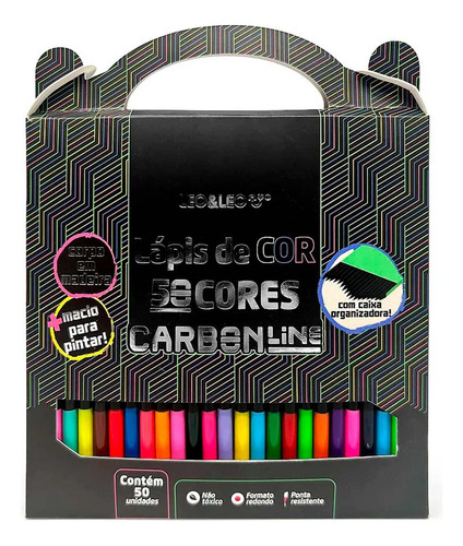 Lapis De Cor 50 Cores Carbon Line Soft Macio Leonora