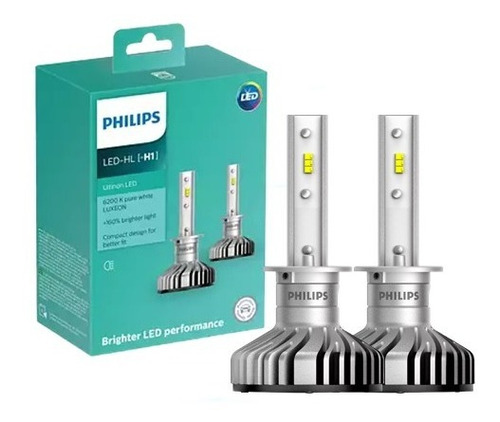 Par Lâmpada Philips Ultinon Led H1 6200k Branca 