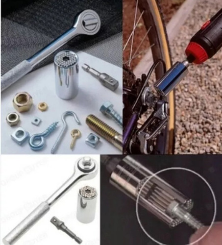 Dado Universal De 7 - 19 Mm + Adaptador Para Taladro Toolmak
