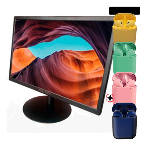 Monitor Led 19 View-tech (vga+hdmi) Modelo: Mt19 + Auricular