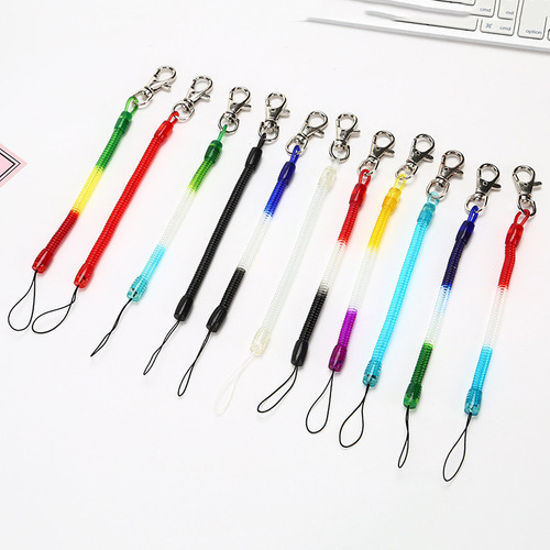 - 12pcs Resorte De Plástico Espiral Llavero Retráctil Clips