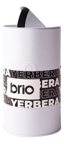 Yerbera Brio 200grs Metalizada Con Dosificador Color Blanco