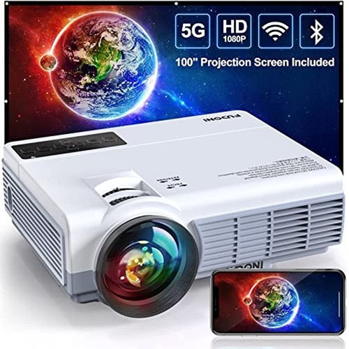 Proyector 5g Wifi Bluetooth, Mini Proyector Nativo 1080p Hd,