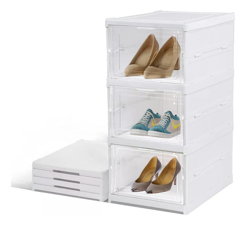 Caja Organizadora De Zapatos Set X3 Unidade Plástico Duro