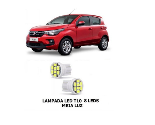 Par Led T10 Lanterna Meia Luz Posição Fiat Mobi Like