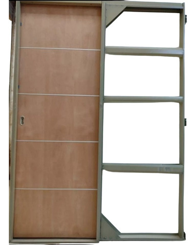 Puerta De Embutir Durlock  Apliques En Aluminio 70x200 Cedro