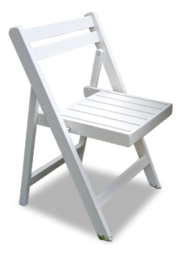 Mesa Bar 75x75 + 4 Silla Plegabl Madera Pino Eventos Colores Blanco Laca