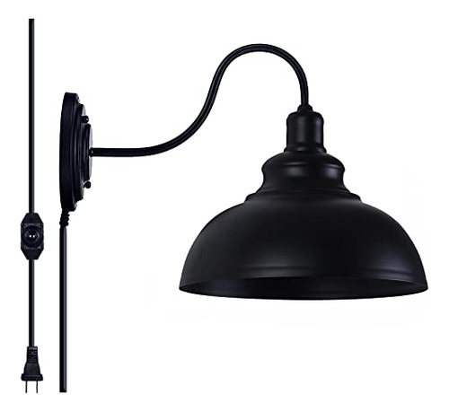 Lámpara De Pared Industrial Con Dimmer, Negro, Olb11