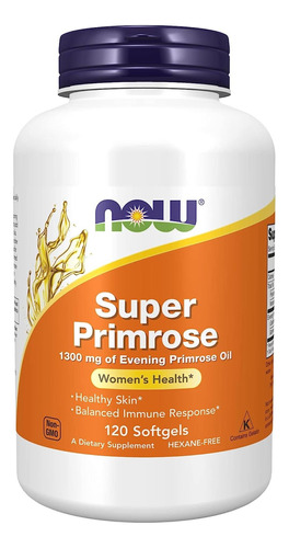 Super Primrose 1300 Mg - Now Foods - Aceite Onagra - 120 Cap