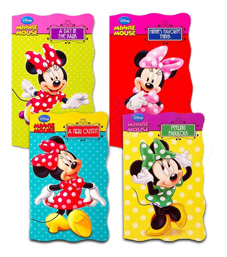 Set De 4 Libros De Minnie Mousemy De Disney, Con Forma De Ta