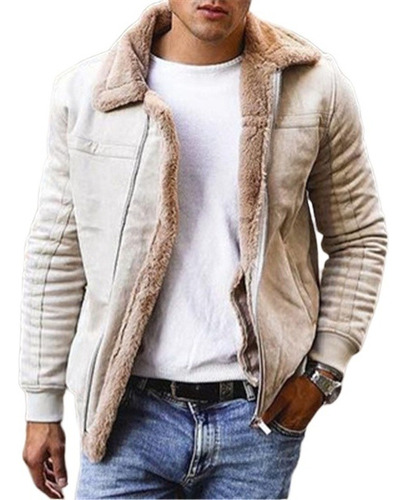 Chaqueta Clásica For Hombre, Chaqueta De Cuero Sintético Gru