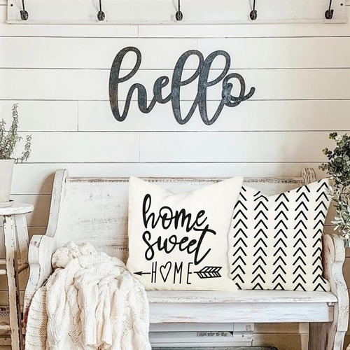 Fundas de cojín de 45x45cm Funda de Almohada de Sofá Moderno Geométricas Impresión de Doble Cara Color Blanco
