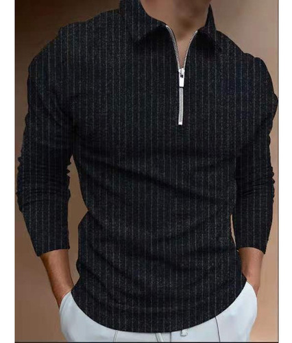 Camisas Polo Masculinas Camisa Casual Com Zíper Camisetas To