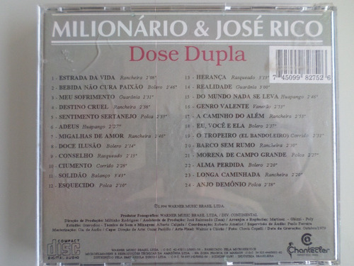 Cd Milionário & José Rico - Dose Dupla (2 Lps) (Usado)