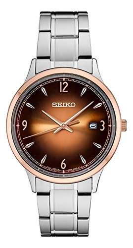 Seiko Correa De Acero Inoxidable De Cuarzo Japonés Para Hom