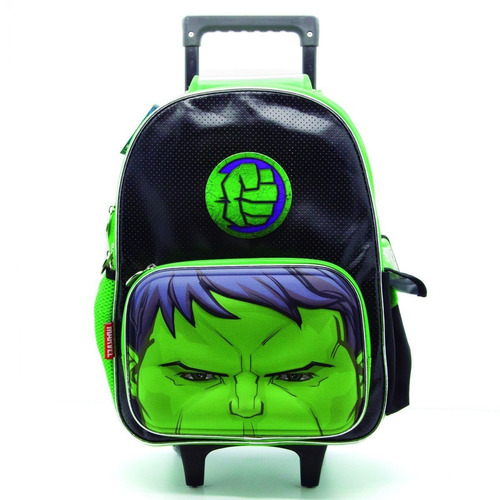 Mochila Con Carro Avengers Hulk 16 Pulgadas Original Marvel