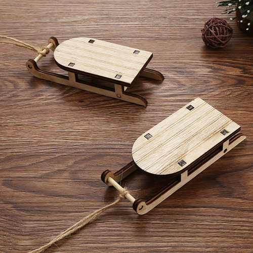 Mini Trineo De Madera, Accesorio De Adorno, Trineo De