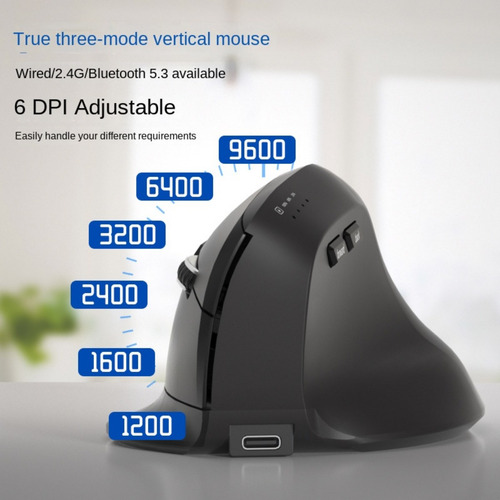 Nuevo Ratón Vertical Ergonómico True Triple Mod 2.4g