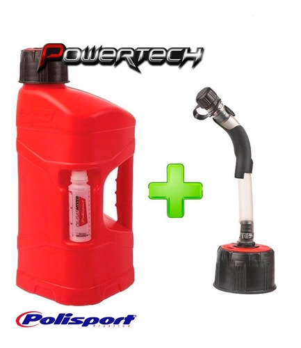 Bidon Nafta Prooctane 20 Lts Con Manguera Y Mixer Para Aceite - Powertech Motos