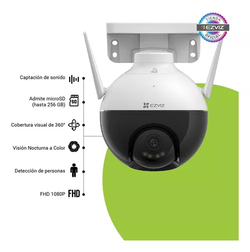 Cámara De Seguridad Wifi Exterior 360 Ip 1080p + Sd 64 Gb