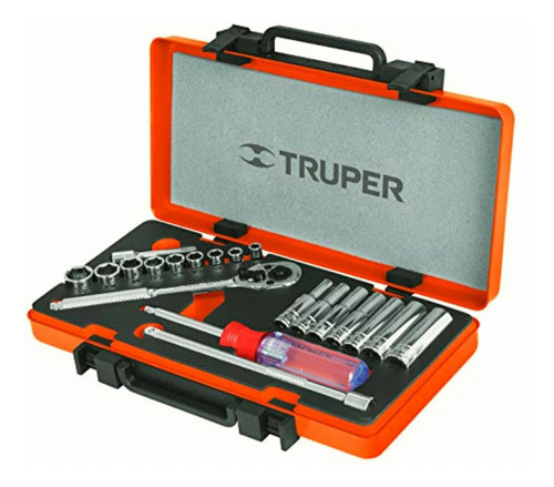 Truper Jd-1/4x21p, Juego De Autoclé De 21 Piezas Std, 1/4 