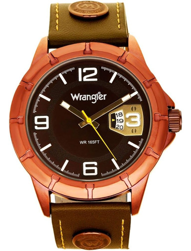 Reloj Wrangler Marrón/verde Para Hombre 48mm Bronce Antiguo