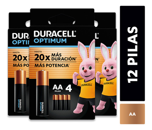 Pack 3 Blister Pila Alcalina Duracell Optimum Aax4