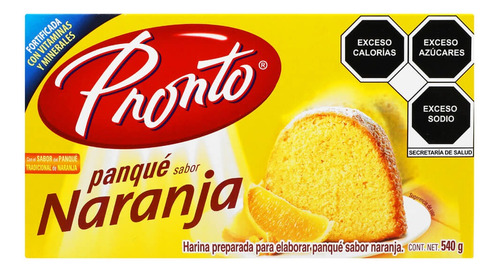 Harina Para Panqué Sabor Naranja Pronto 540 G