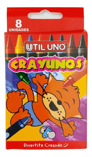 Crayones X 8 Economicos Pack X10 Util Uno Generico
