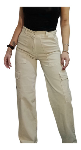 Pantalón Cargo Gabardina Mujer