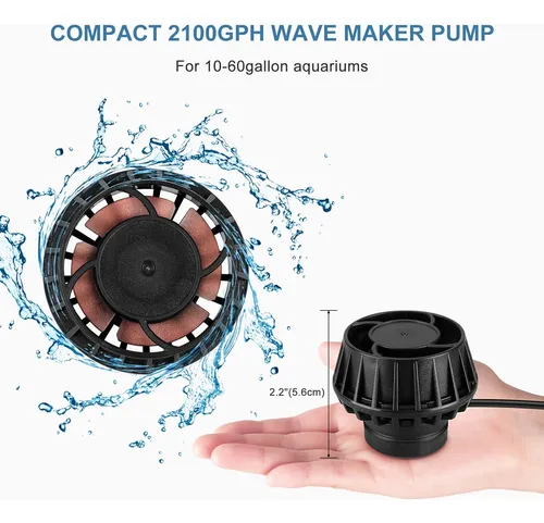 2100gph 12w Acuario Wave Maker Dc 24v Powerhead Con...