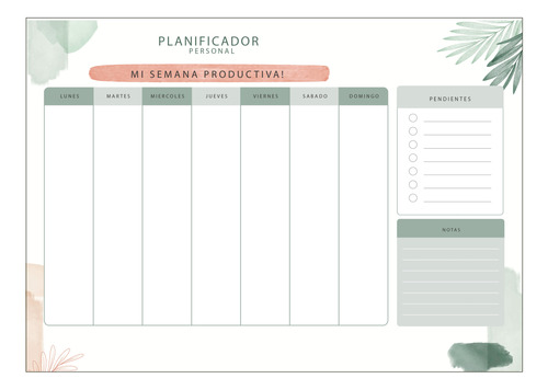 Tablero Para Nevera Planificador Semanal Organizador 