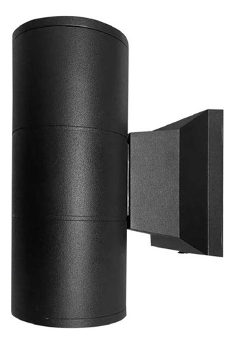 Lámpara Aplique Pared Cilindro Gu10x2 Ip65 Decoración Color Negro