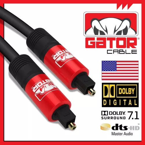 Cable de audio Toslink Digital SPDIF (premium) de fibra óptica (6 m)